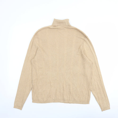 Marks and Spencer Womens Beige Roll Neck Viscose Pullover Jumper Size 18