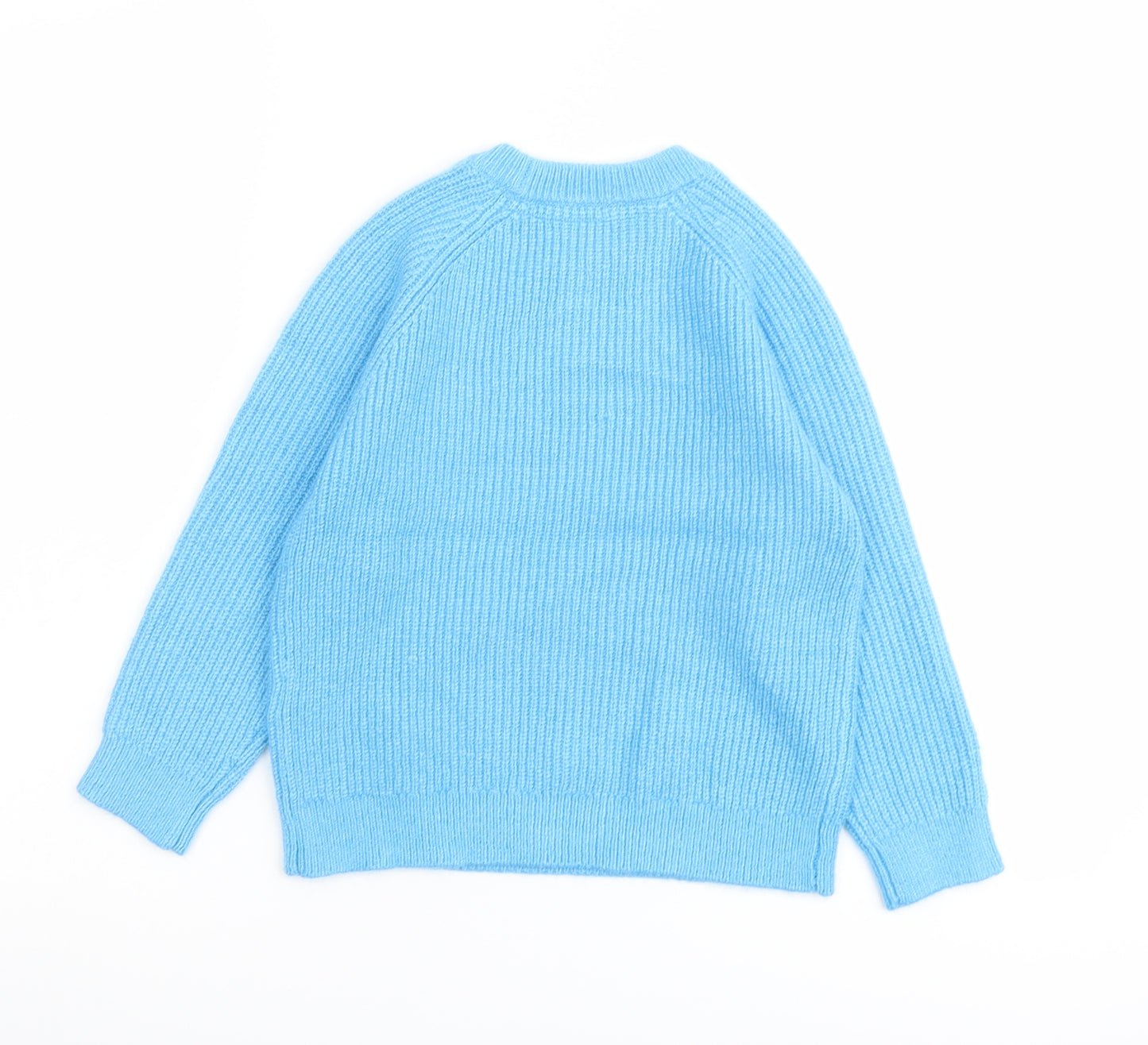 Marks and Spencer Girls Blue Round Neck Polyamide Pullover Jumper Size 5-6 Years Pullover