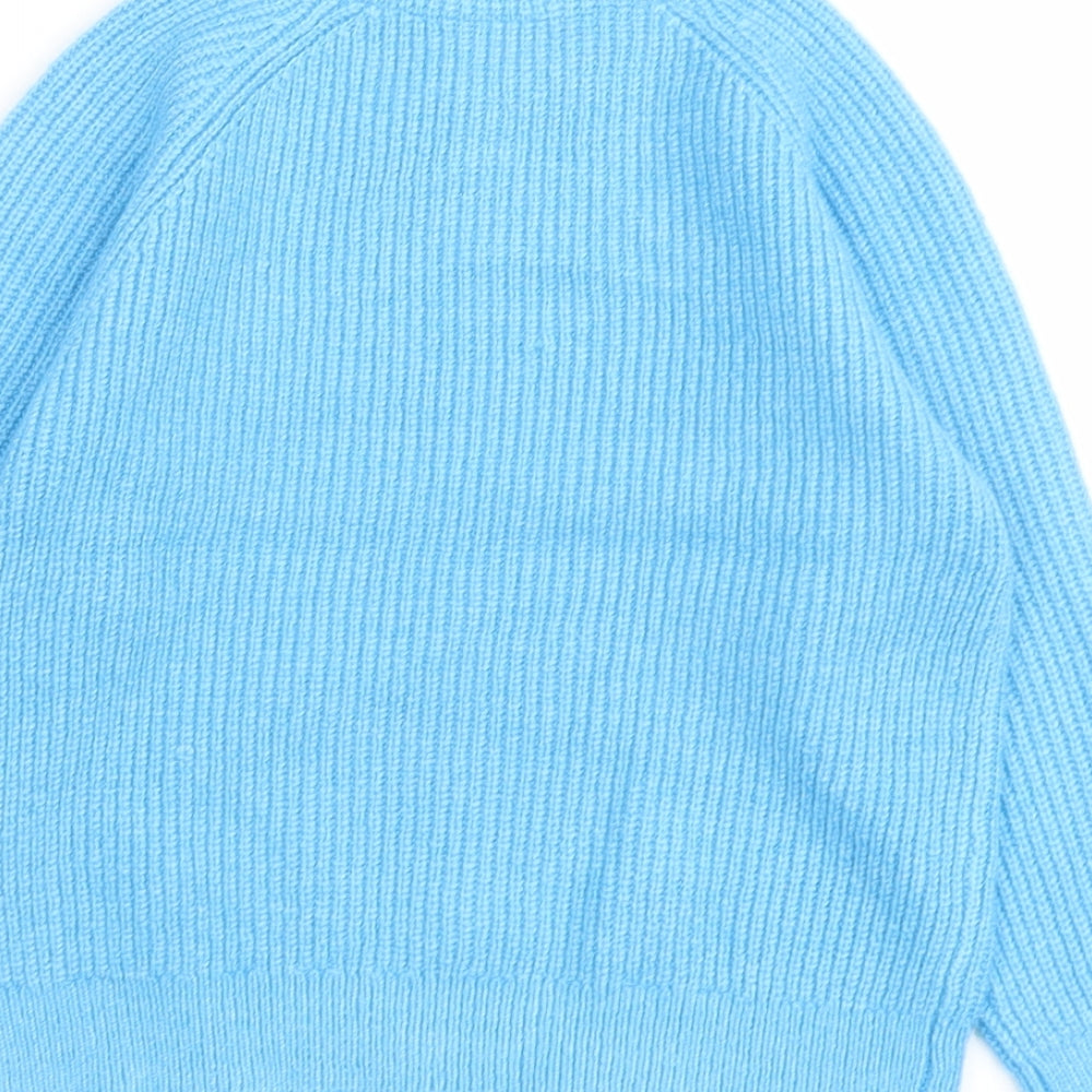 Marks and Spencer Girls Blue Round Neck Polyamide Pullover Jumper Size 5-6 Years Pullover