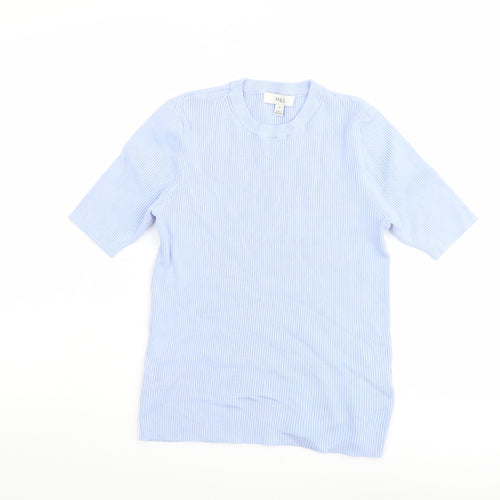 Marks and Spencer Womens Blue Round Neck Viscose Pullover Jumper Size M