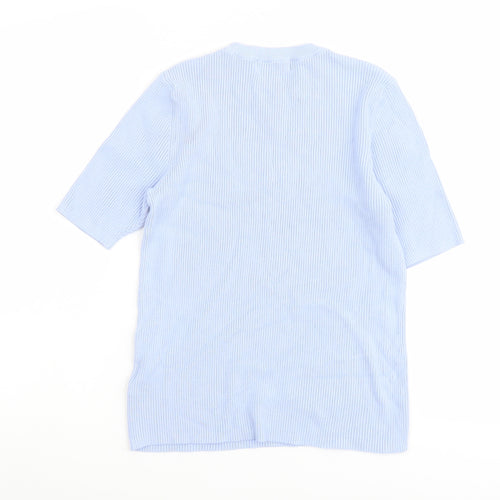 Marks and Spencer Womens Blue Round Neck Viscose Pullover Jumper Size M