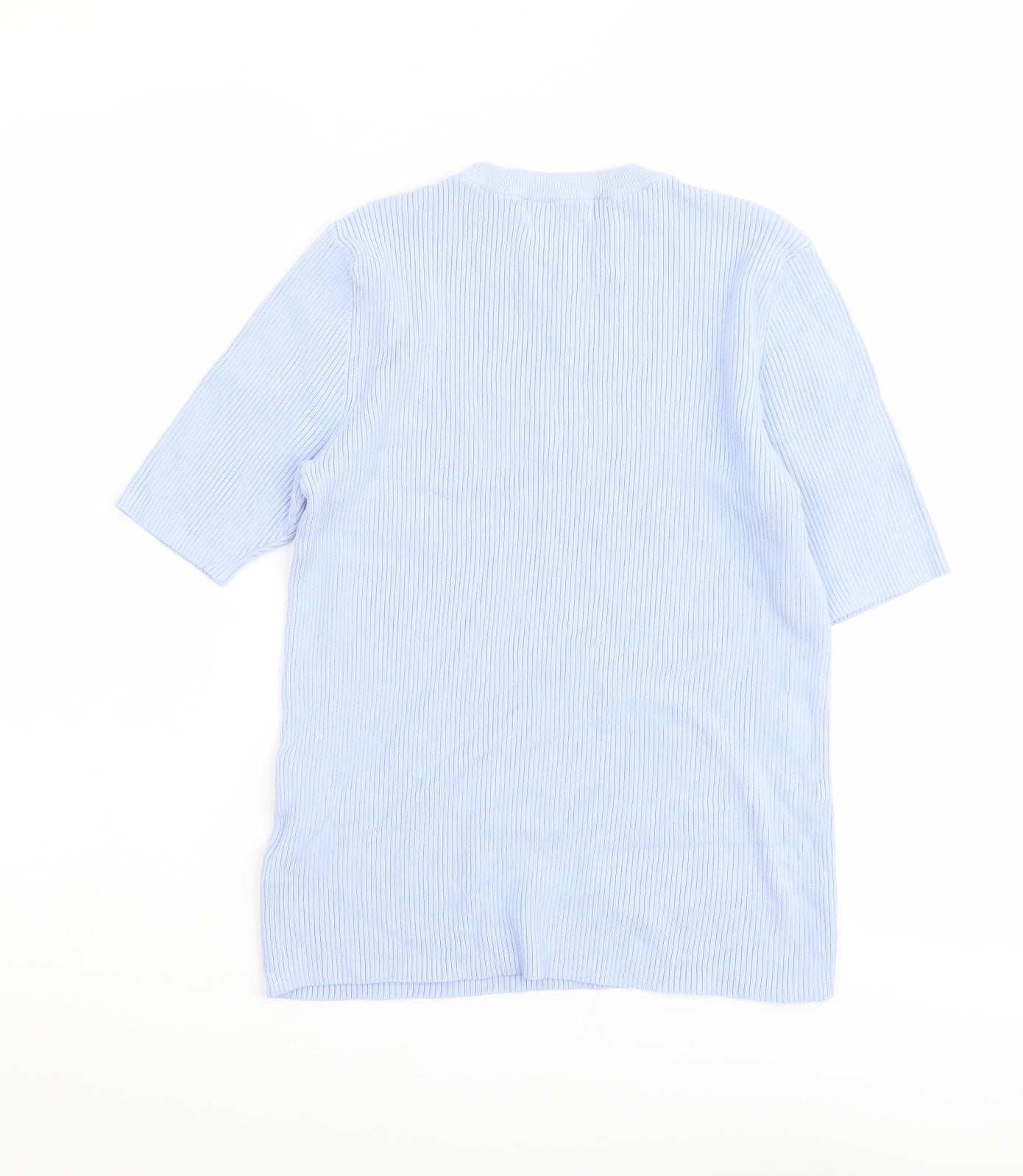 Marks and Spencer Womens Blue Round Neck Viscose Pullover Jumper Size M