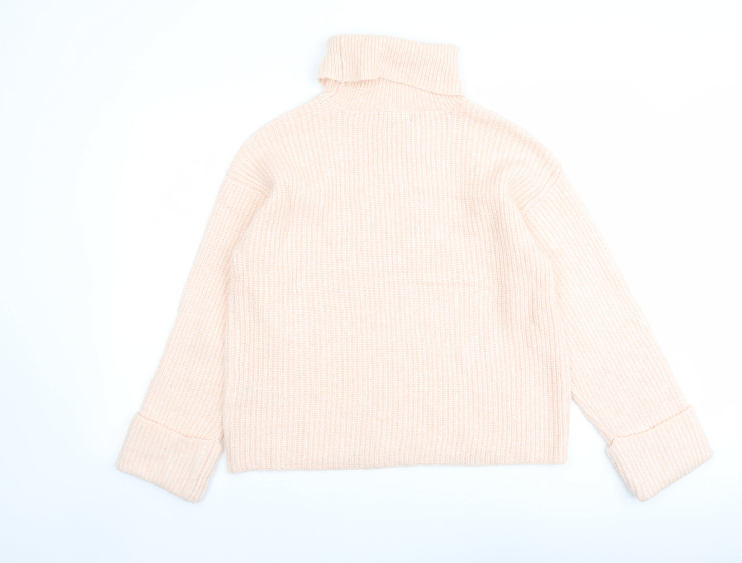 Marks and Spencer Womens Pink Roll Neck Polyamide Pullover Jumper Size S