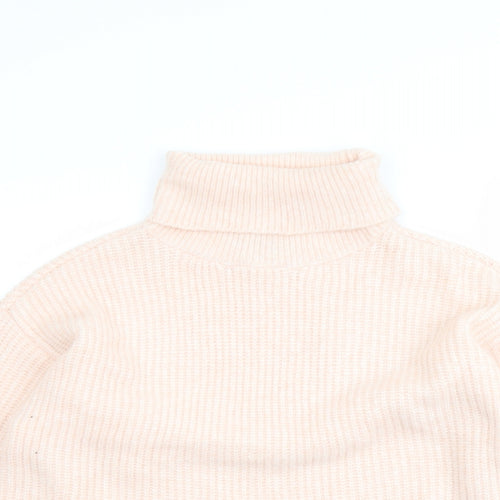 Marks and Spencer Womens Pink Roll Neck Polyamide Pullover Jumper Size S