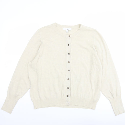 Marks and Spencer Womens Beige Round Neck Viscose Cardigan Jumper Size 20