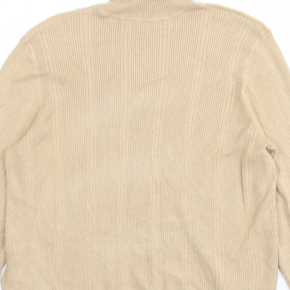 Marks and Spencer Womens Beige Roll Neck Viscose Pullover Jumper Size 18