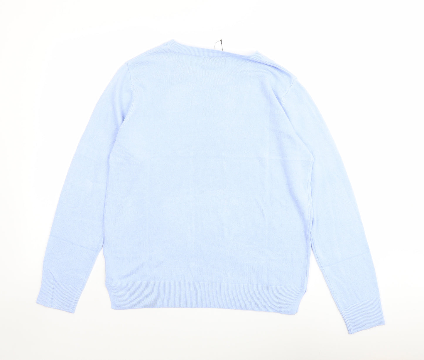 Marks and Spencer Womens Blue Round Neck Acrylic Pullover Jumper Size 14