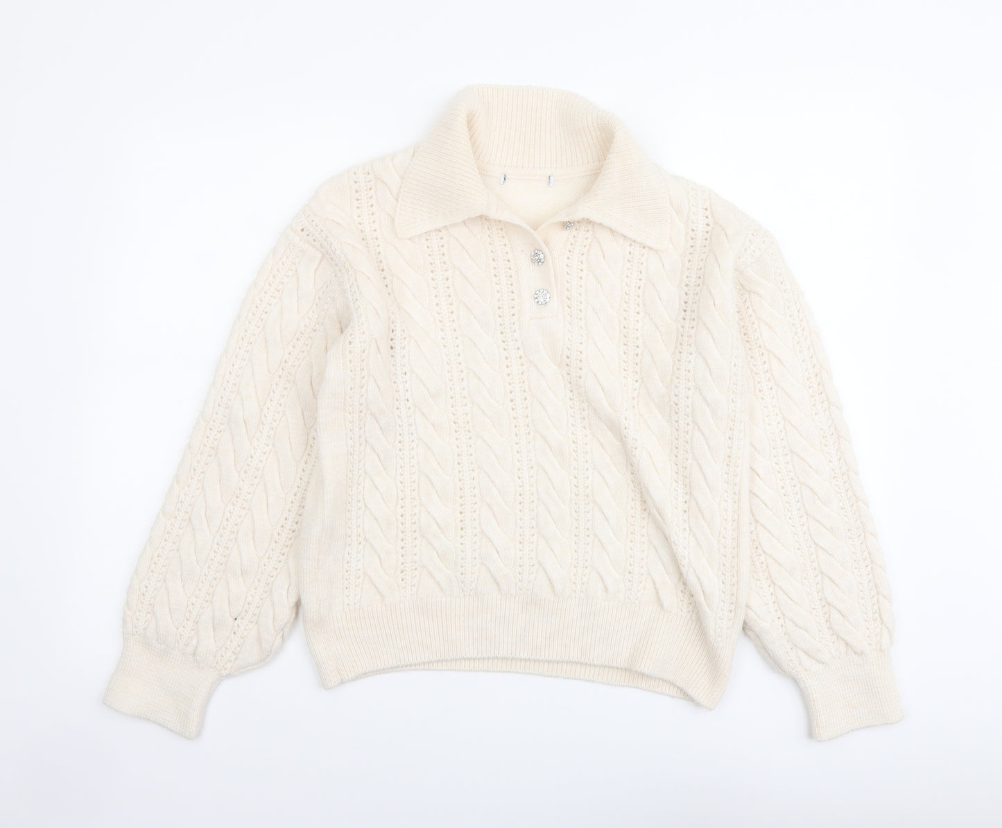 NEXT Womens Pink Collared Acrylic Pullover Jumper Size S