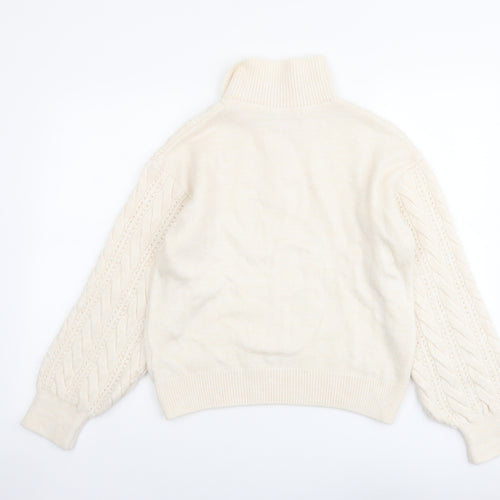 NEXT Womens Pink Collared Acrylic Pullover Jumper Size S