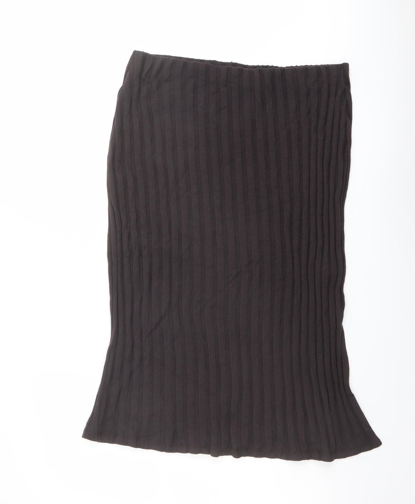 Marks and Spencer Womens Brown Polyester A-Line Skirt Size 16