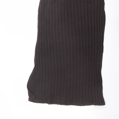 Marks and Spencer Womens Brown Polyester A-Line Skirt Size 16