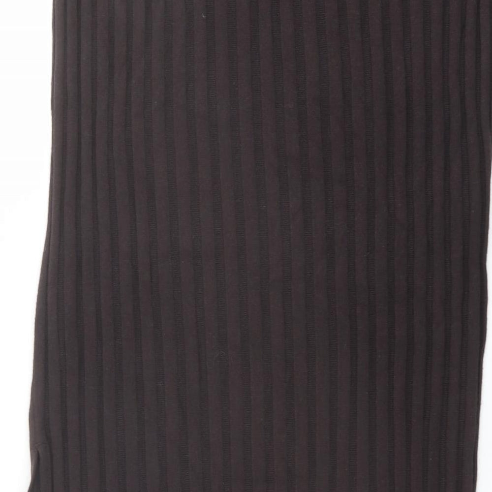 Marks and Spencer Womens Brown Polyester A-Line Skirt Size 16