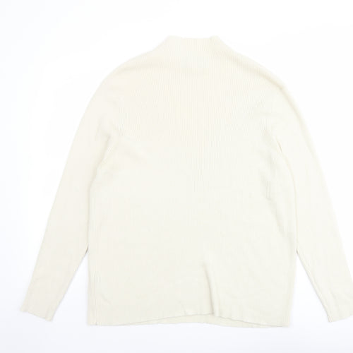 Marks and Spencer Womens Ivory Round Neck Wool Pullover Jumper Size 24