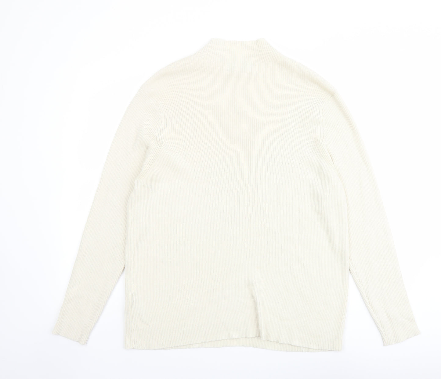 Marks and Spencer Womens Ivory Round Neck Wool Pullover Jumper Size 24