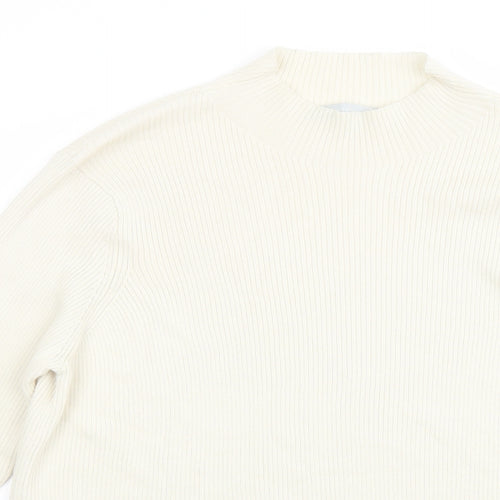 Marks and Spencer Womens Ivory Round Neck Wool Pullover Jumper Size 24