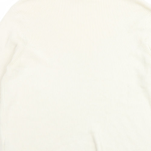 Marks and Spencer Womens Ivory Round Neck Wool Pullover Jumper Size 24