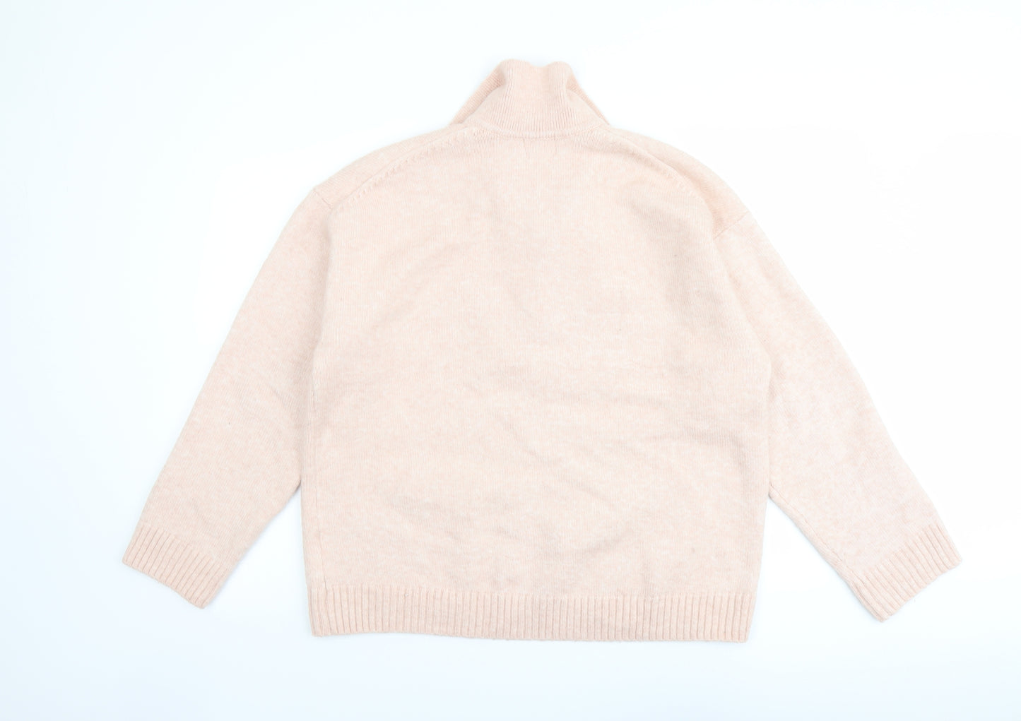 H&M Womens Pink Collared Acrylic Pullover Jumper Size S