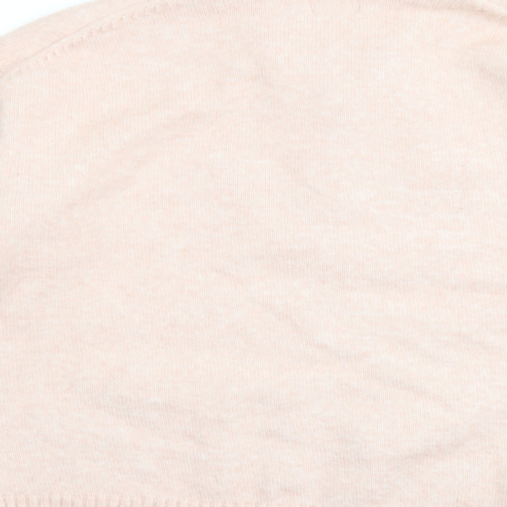 H&M Womens Pink Collared Acrylic Pullover Jumper Size S