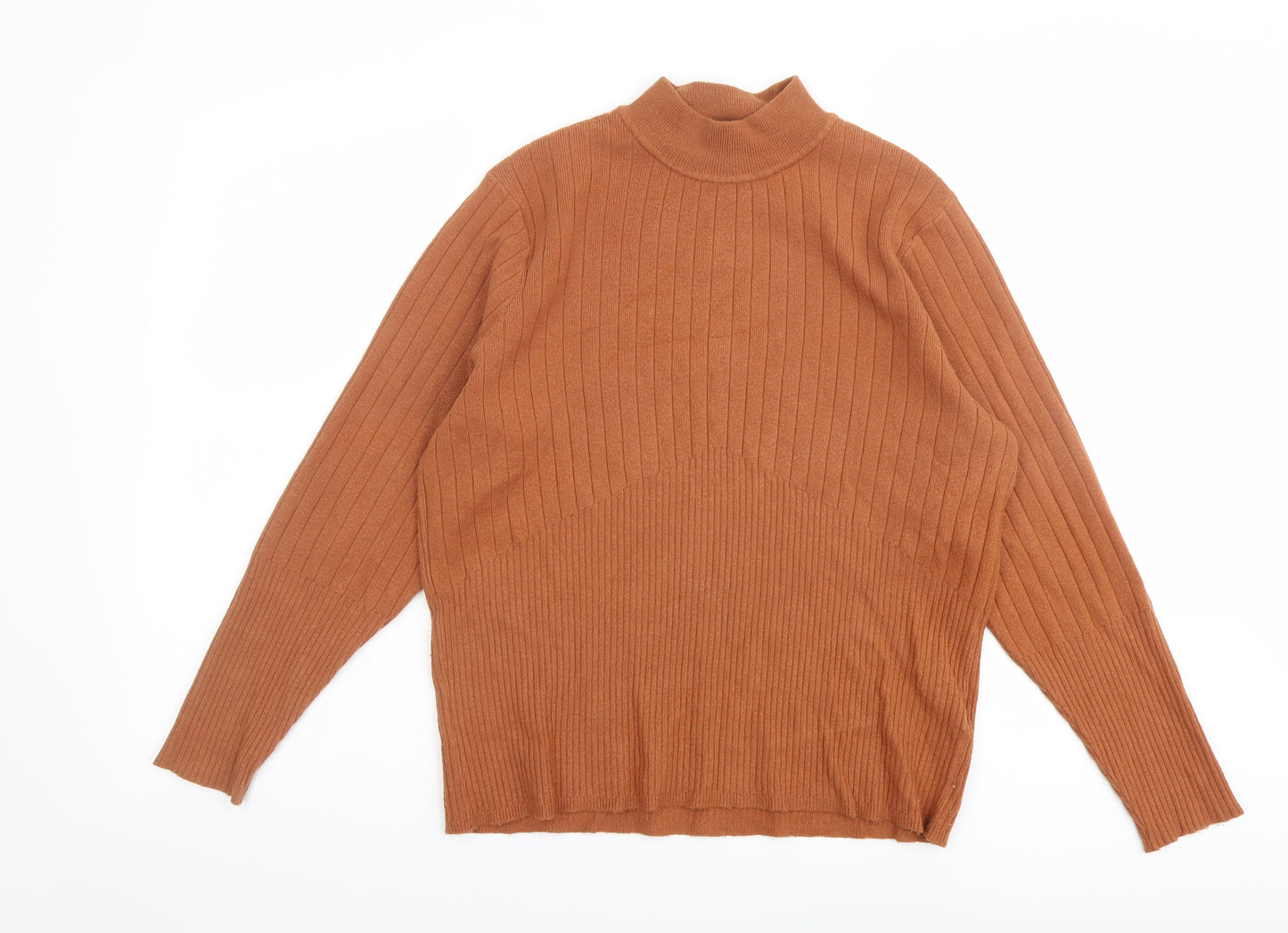 Marks and Spencer Womens Brown Round Neck Viscose Pullover Jumper Size 18