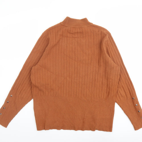 Marks and Spencer Womens Brown Round Neck Viscose Pullover Jumper Size 18