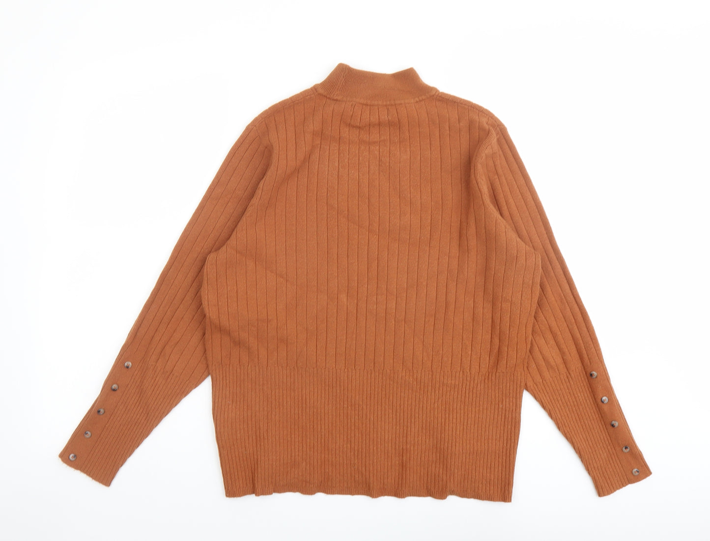 Marks and Spencer Womens Brown Round Neck Viscose Pullover Jumper Size 18