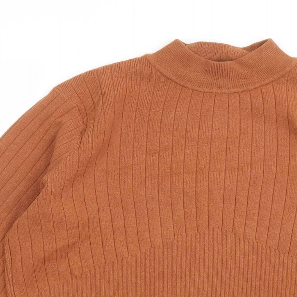 Marks and Spencer Womens Brown Round Neck Viscose Pullover Jumper Size 18