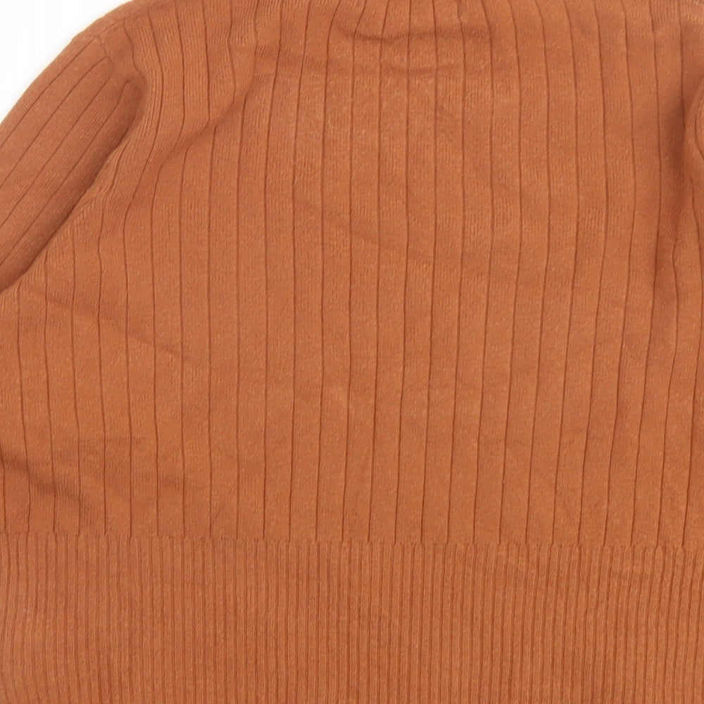 Marks and Spencer Womens Brown Round Neck Viscose Pullover Jumper Size 18