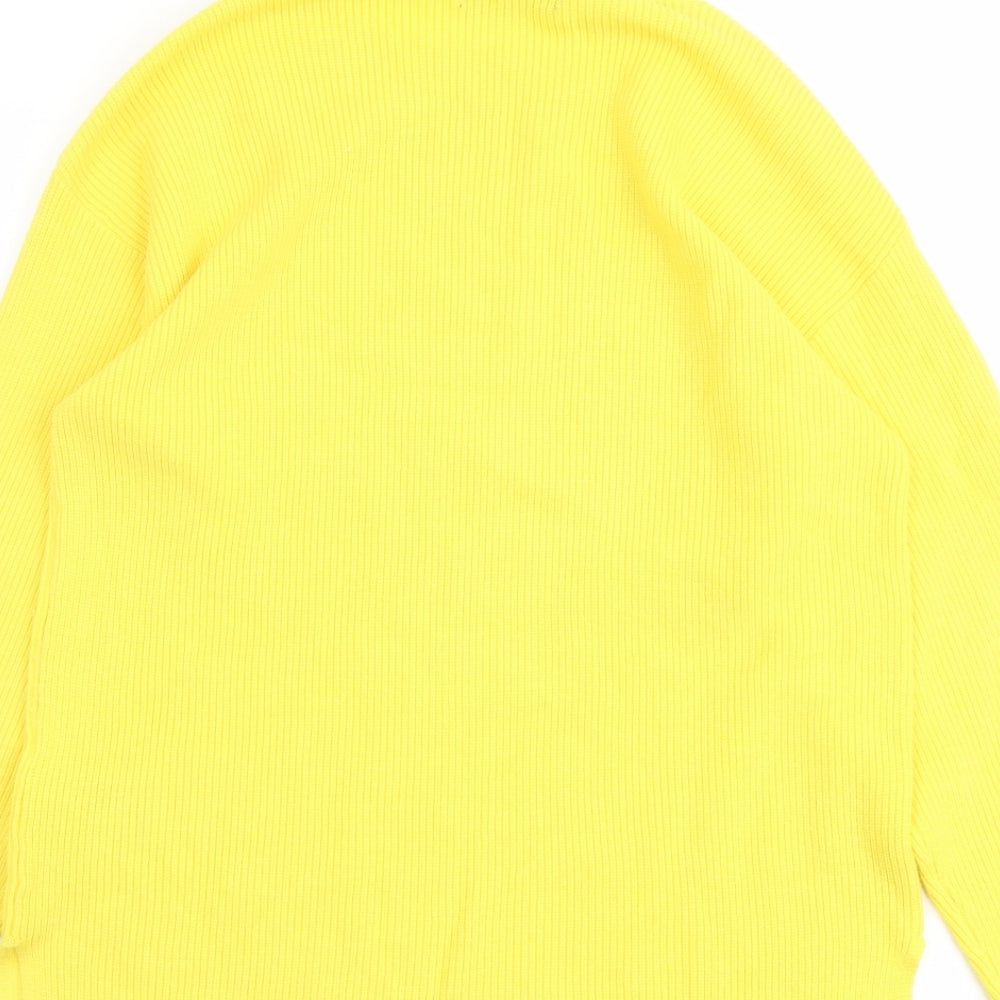 Marks and Spencer Womens Yellow Round Neck Viscose Pullover Jumper Size M