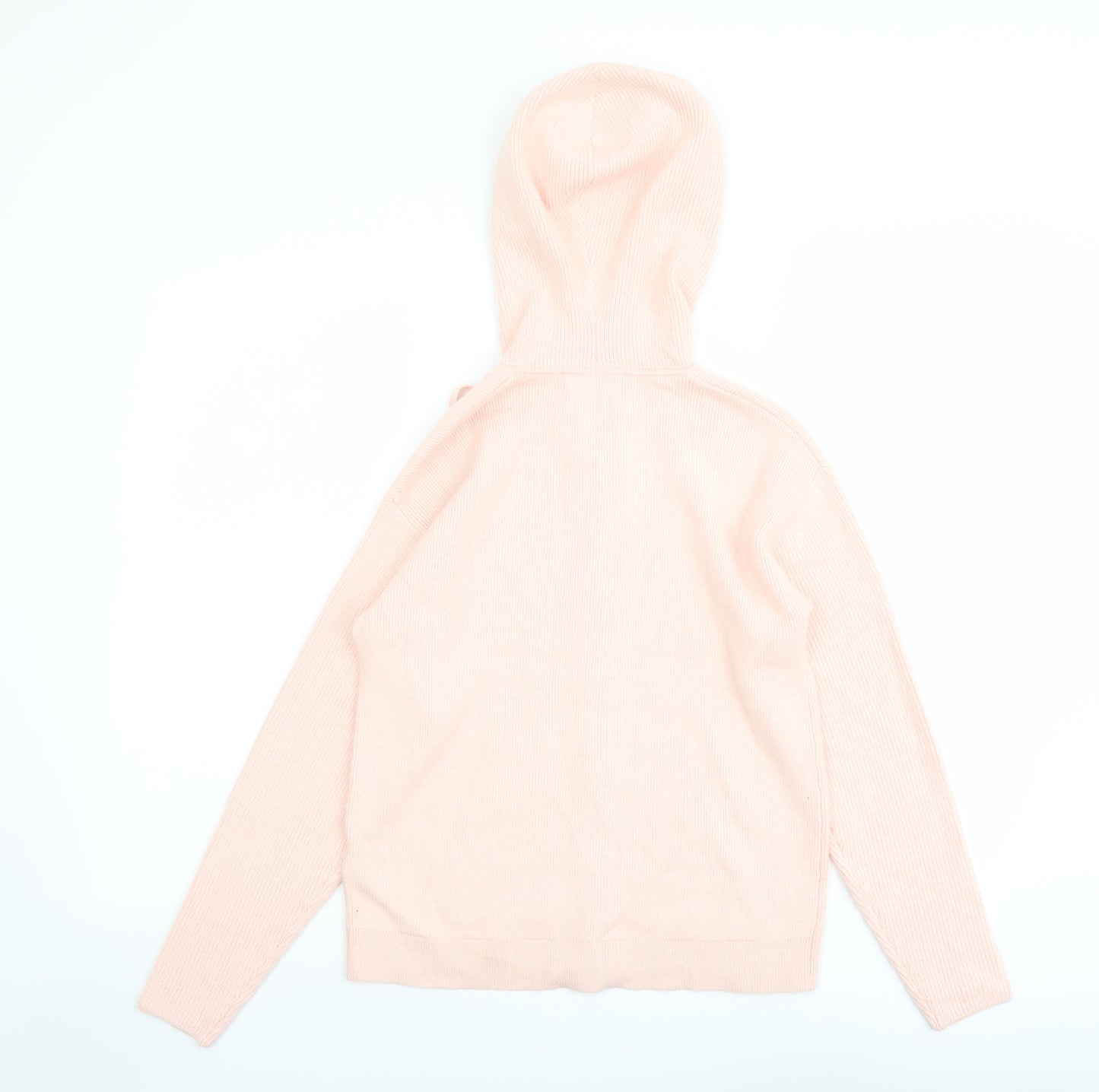 Marks and Spencer Womens Pink Round Neck Viscose Full Zip Jumper Size S
