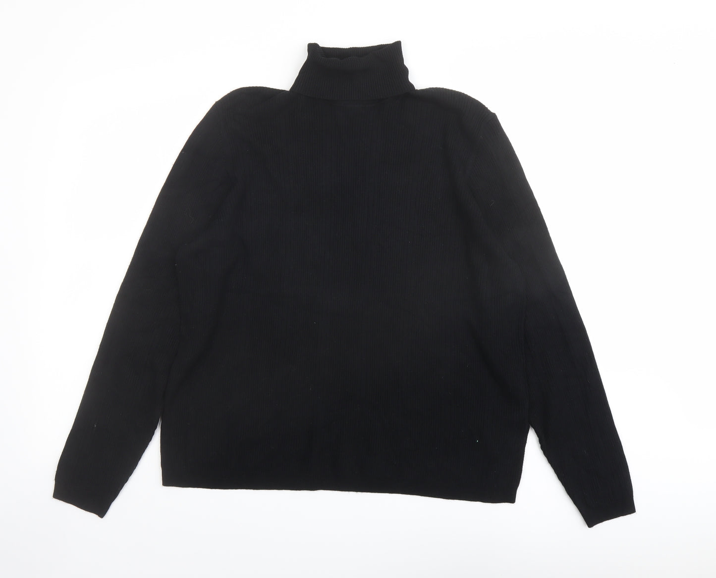 Marks and Spencer Womens Black Roll Neck Viscose Pullover Jumper Size 20