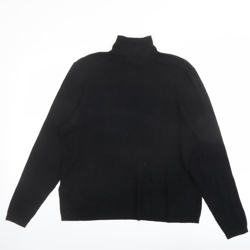 Marks and Spencer Womens Black Roll Neck Viscose Pullover Jumper Size 20