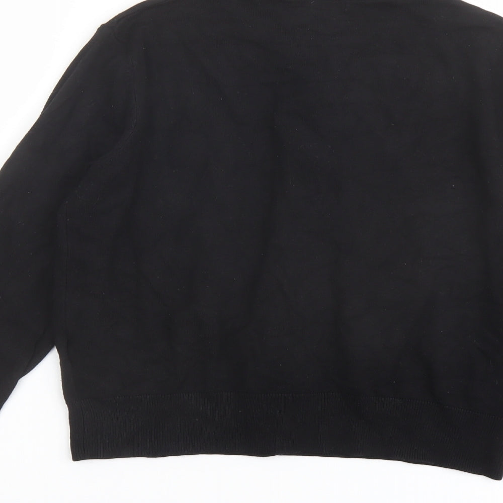 H&M Womens Black Round Neck Viscose Cardigan Jumper Size M