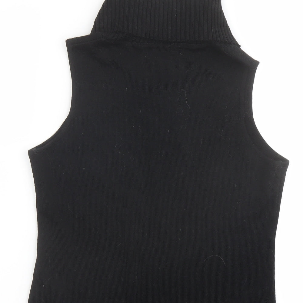 Marks and Spencer Womens Black Roll Neck Acrylic Vest Jumper Size 12