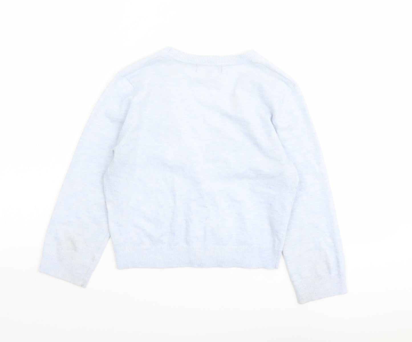 New Look Womens Blue V-Neck Acrylic Cardigan Jumper Size 8