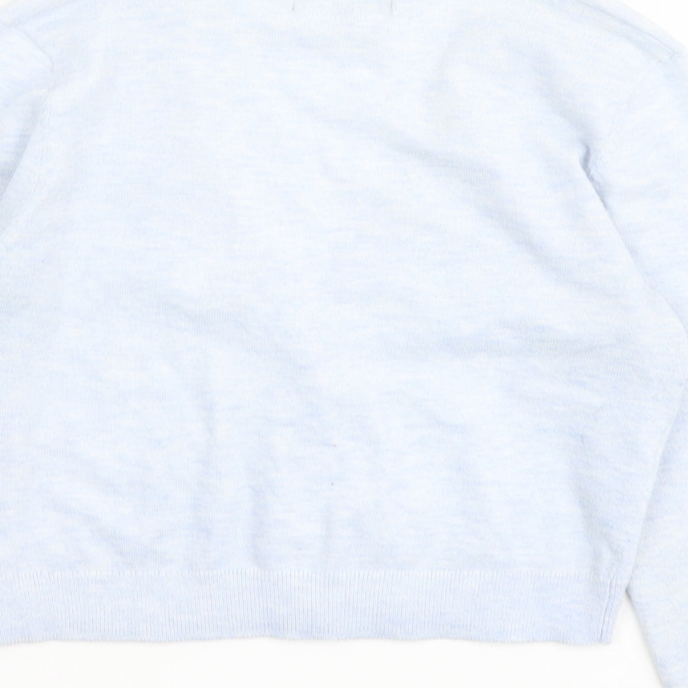 New Look Womens Blue V-Neck Acrylic Cardigan Jumper Size 8