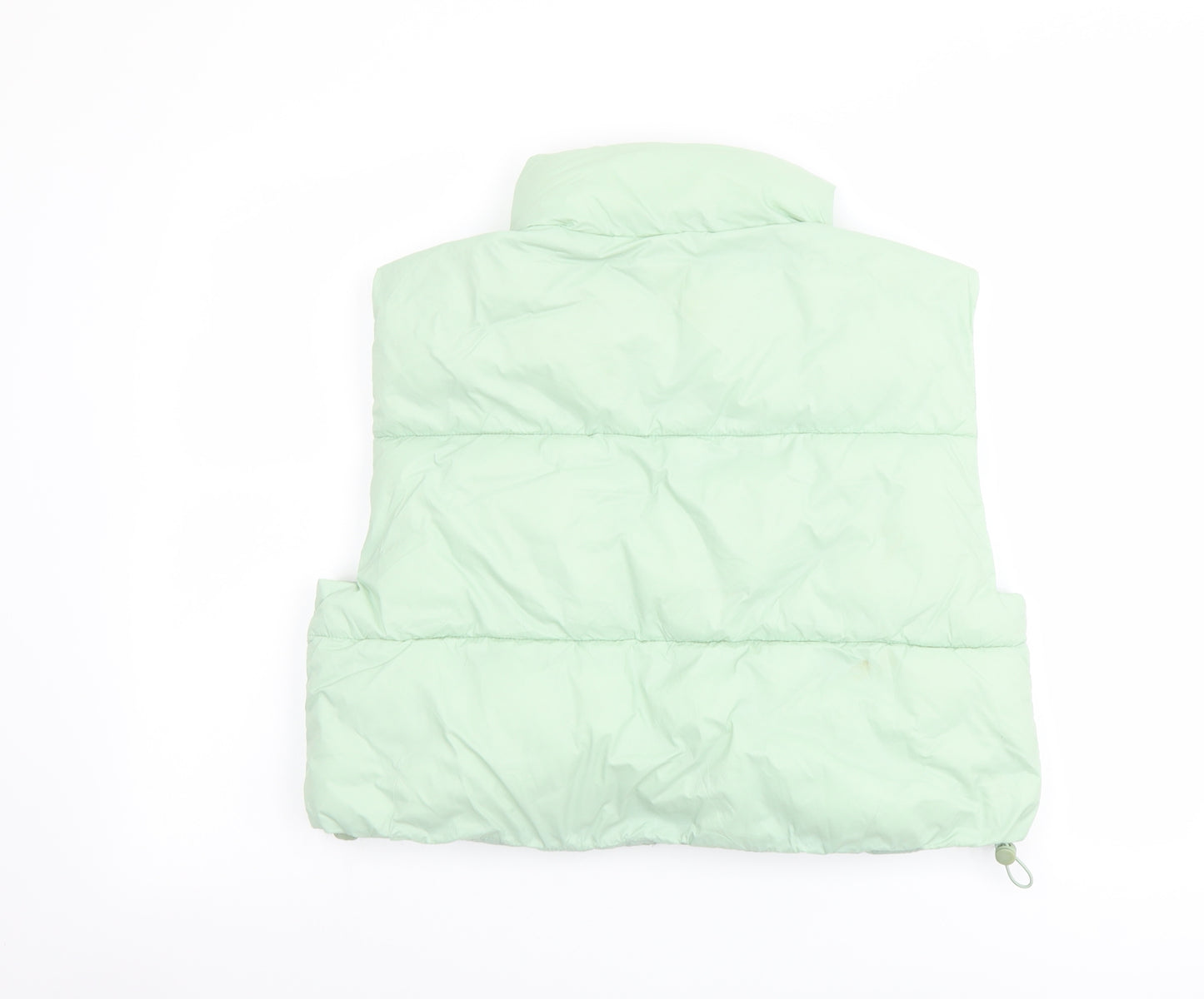 Pull&Bear Womens Green Gilet Jacket Size L Zip