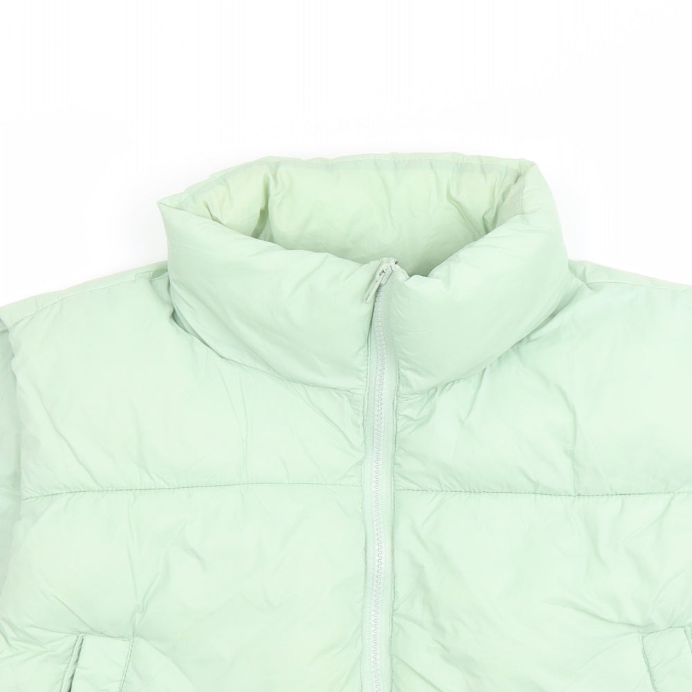 Pull&Bear Womens Green Gilet Jacket Size L Zip