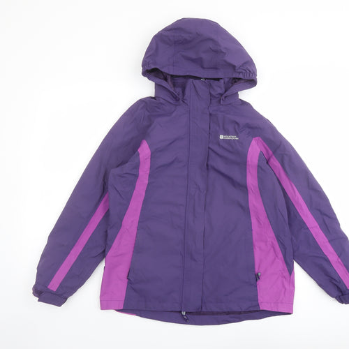Mountain Warehouse Girls Purple Rain Coat Coat Size 13 Years Zip