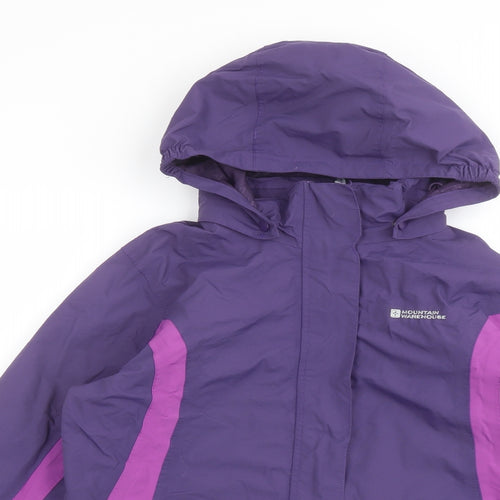 Mountain Warehouse Girls Purple Rain Coat Coat Size 13 Years Zip