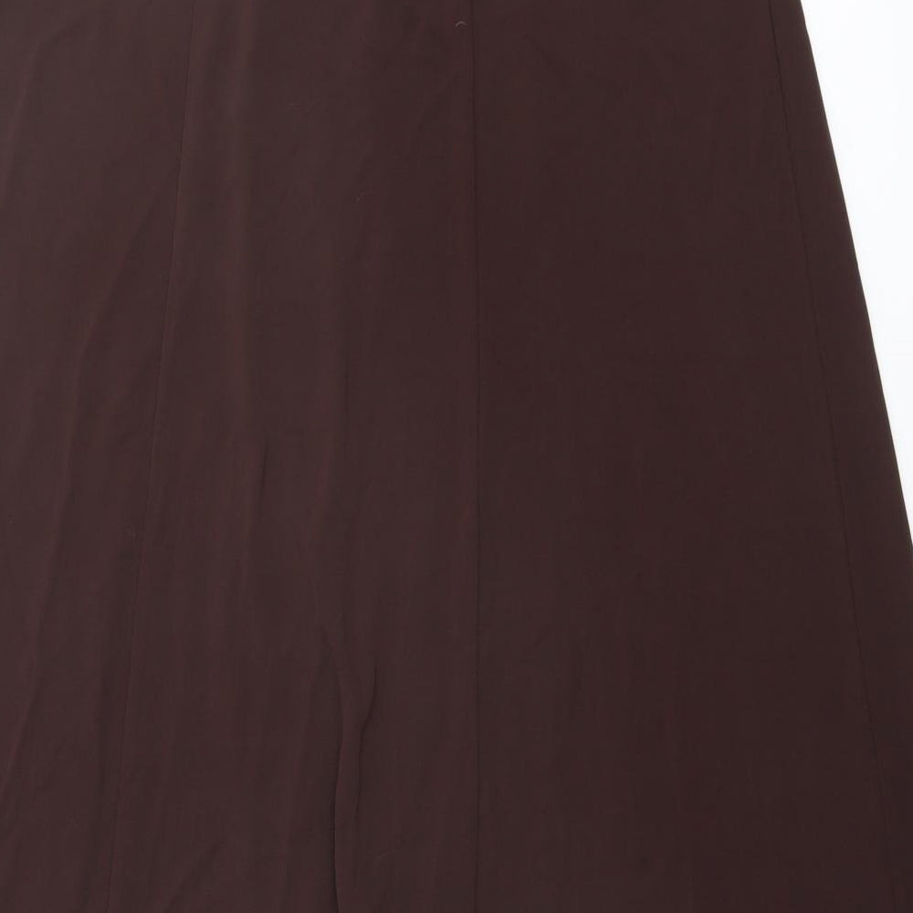 ELVI Womens Brown Viscose Swing Skirt Size 10