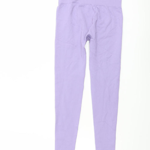 H&M Girls Purple Polyamide Pedal Pusher Trousers Size 9-10 Years Regular Pullover