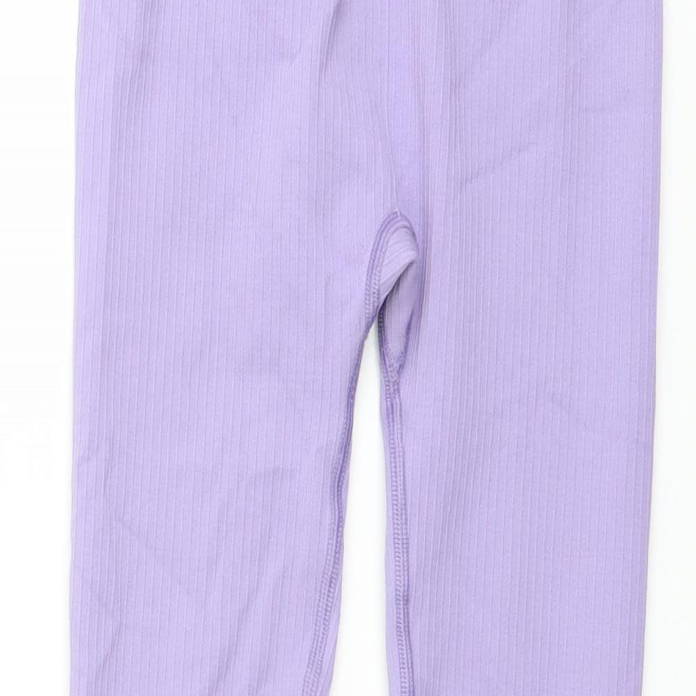 H&M Girls Purple Polyamide Pedal Pusher Trousers Size 9-10 Years Regular Pullover