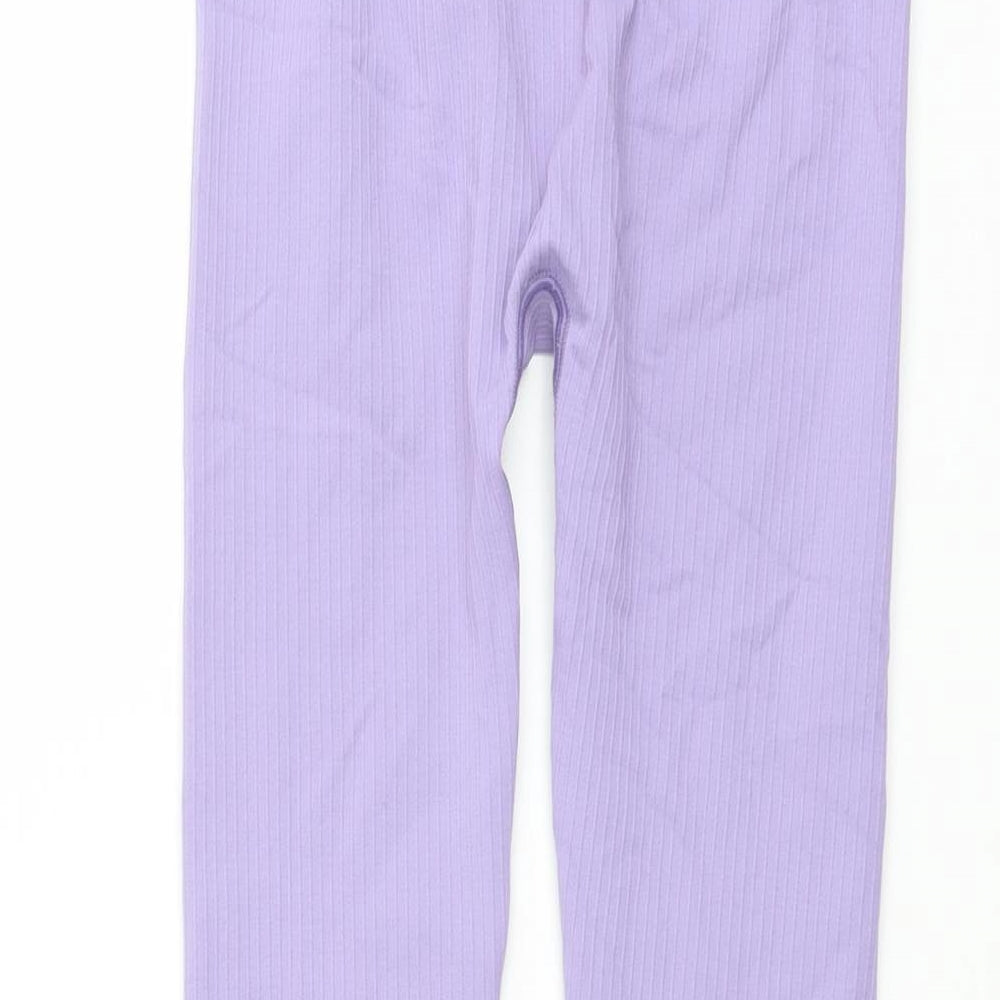 H&M Girls Purple Polyamide Pedal Pusher Trousers Size 9-10 Years Regular Pullover