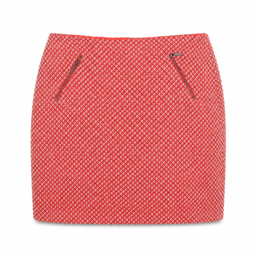 Marks and Spencer Womens Red Geometric Wool A-Line Skirt Size 10 Zip