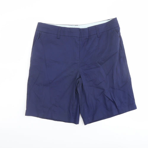 Kenar Womens Blue Cotton Chino Shorts Size 14 L10 in Regular Button