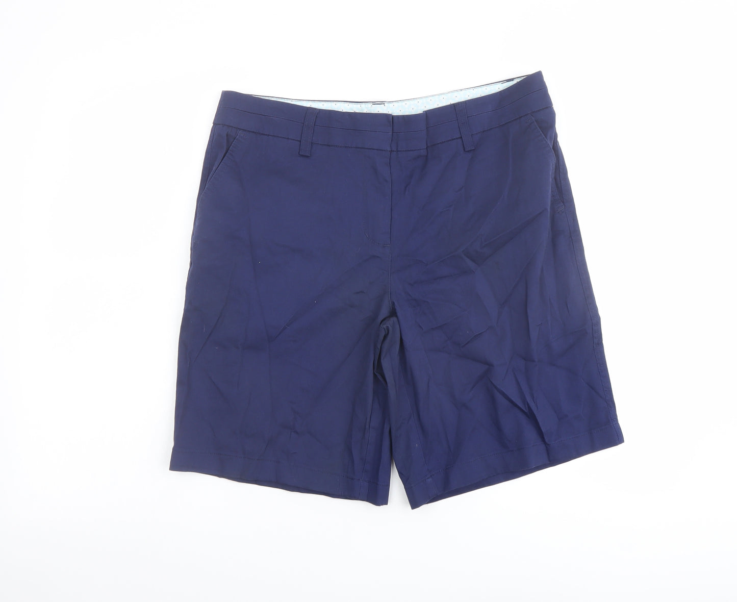 Kenar Womens Blue Cotton Chino Shorts Size 14 L10 in Regular Button