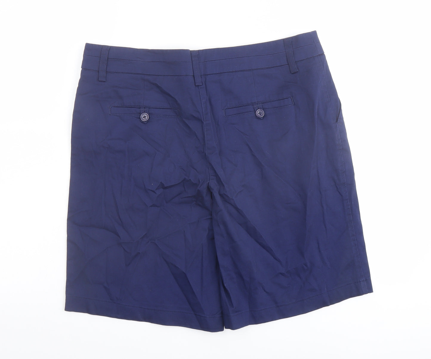 Kenar Womens Blue Cotton Chino Shorts Size 14 L10 in Regular Button