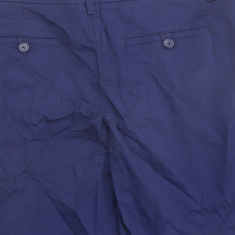Kenar Womens Blue Cotton Chino Shorts Size 14 L10 in Regular Button