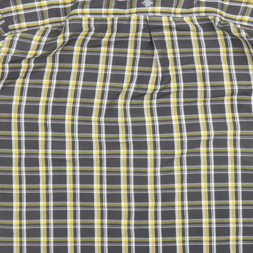 Regatta Mens Grey Plaid Polyester Button-Up Size XL Collared Button