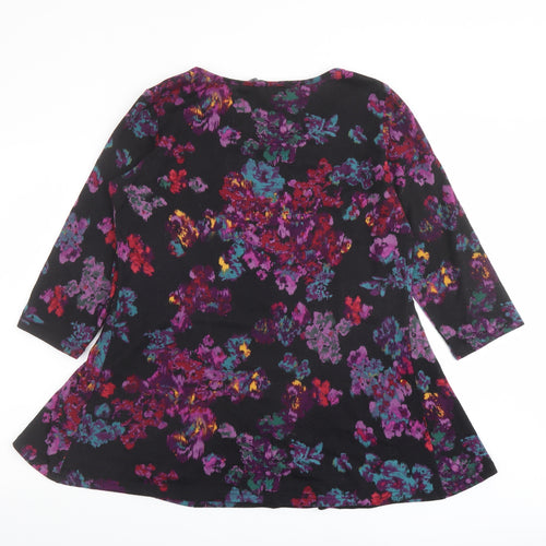 EWM Womens Multicoloured Floral Polyester Basic Blouse Size 16 Boat Neck
